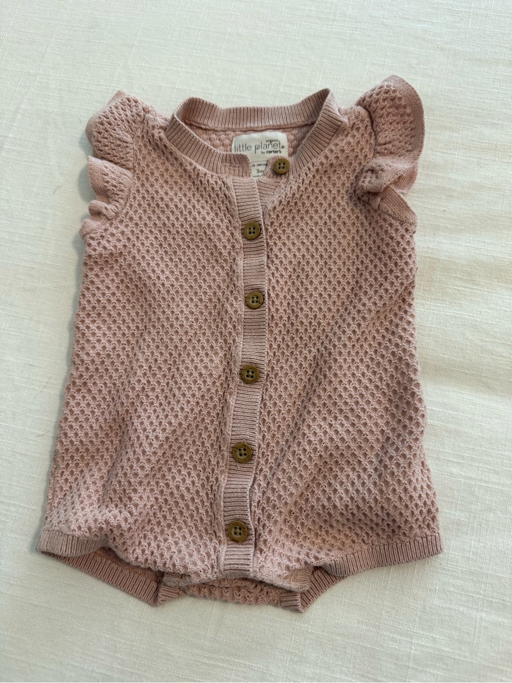 Little Planet Mauve Knit One-Piece Romper
